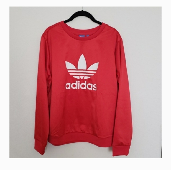 Adidas trifold Crew Pullover Satin Sweatshirt - Picture 2 of 8